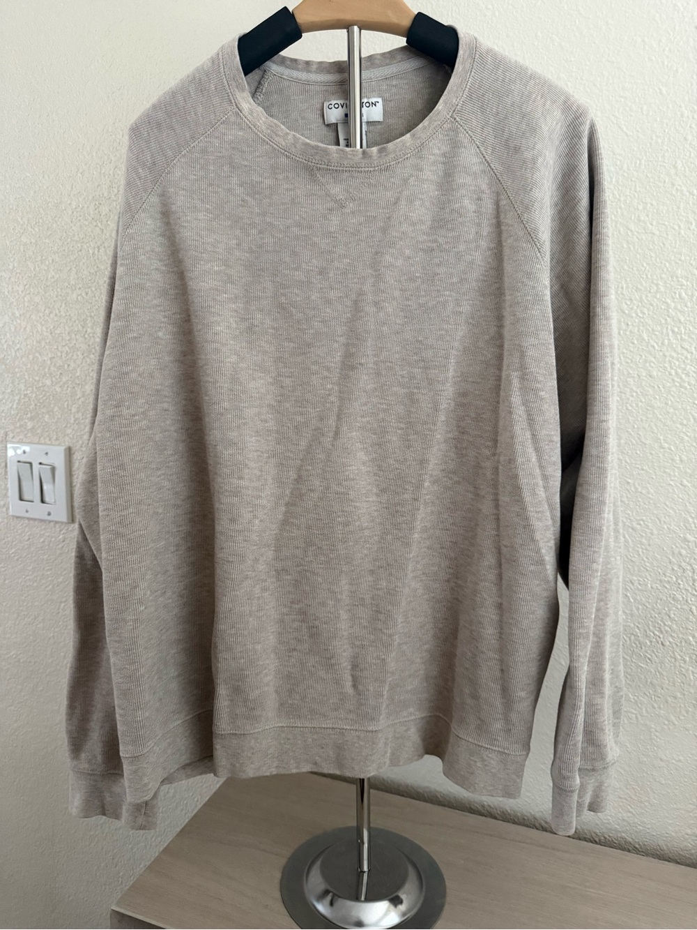 Covington Men’s Crewneck Sweater in Light Taupe Heather